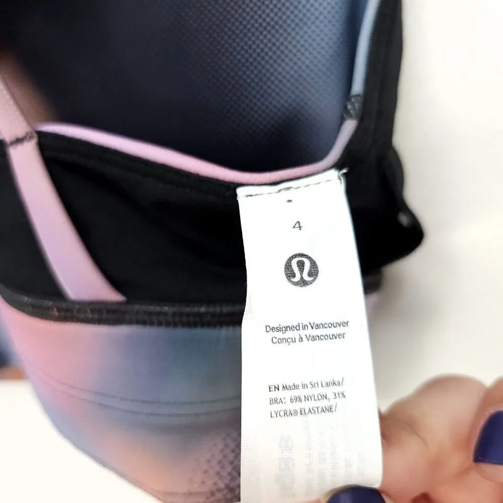 Lululemon Energy Longline Bra Size 4 Strappy Back DMTM Unique Color - Picture 7 of 15